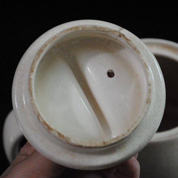 Vintage Porcelain Teapot with Felt Lined Aluminum Warmer - Picture 10 of 16